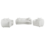 Isabella 3-piece Faux Sheepskin Upholstered Sofa Set Natural - Tampa Furniture Outlet