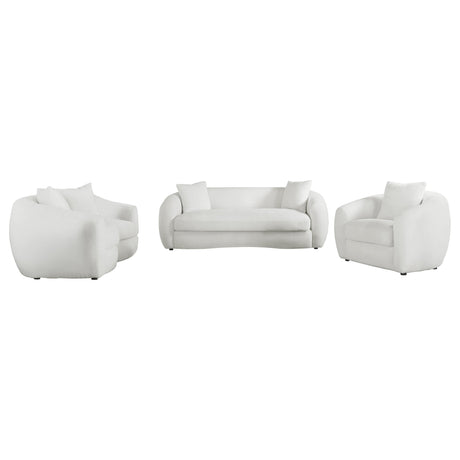 Isabella 3-piece Faux Sheepskin Upholstered Sofa Set Natural - Tampa Furniture Outlet