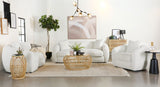 Tampa Furniture Outlet - Coaster - Isabella 3-piece Faux Sheepskin Upholstered Sofa Set Natural - 509871-S3