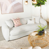 Isabella Faux Sheepskin Upholstered Sofa Natural - Tampa Furniture Outlet
