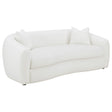 Tampa Furniture Outlet - Coaster - Isabella Faux Sheepskin Upholstered Sofa Natural - 509871