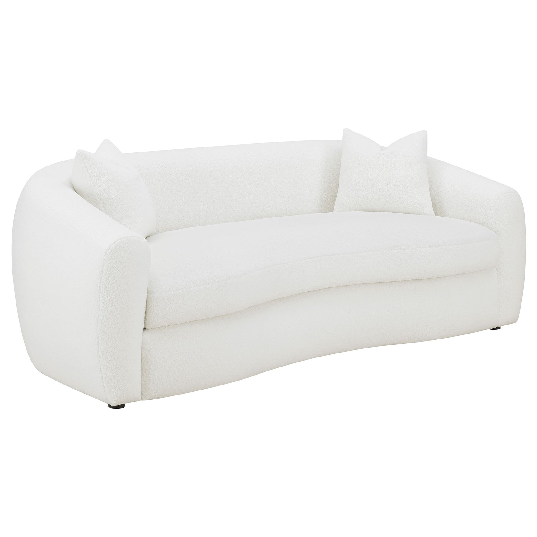 Tampa Furniture Outlet - Coaster - Isabella Faux Sheepskin Upholstered Sofa Natural - 509871