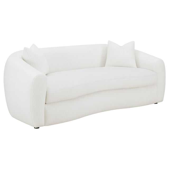 Tampa Furniture Outlet - Coaster - Isabella Faux Sheepskin Upholstered Sofa Natural - 509871
