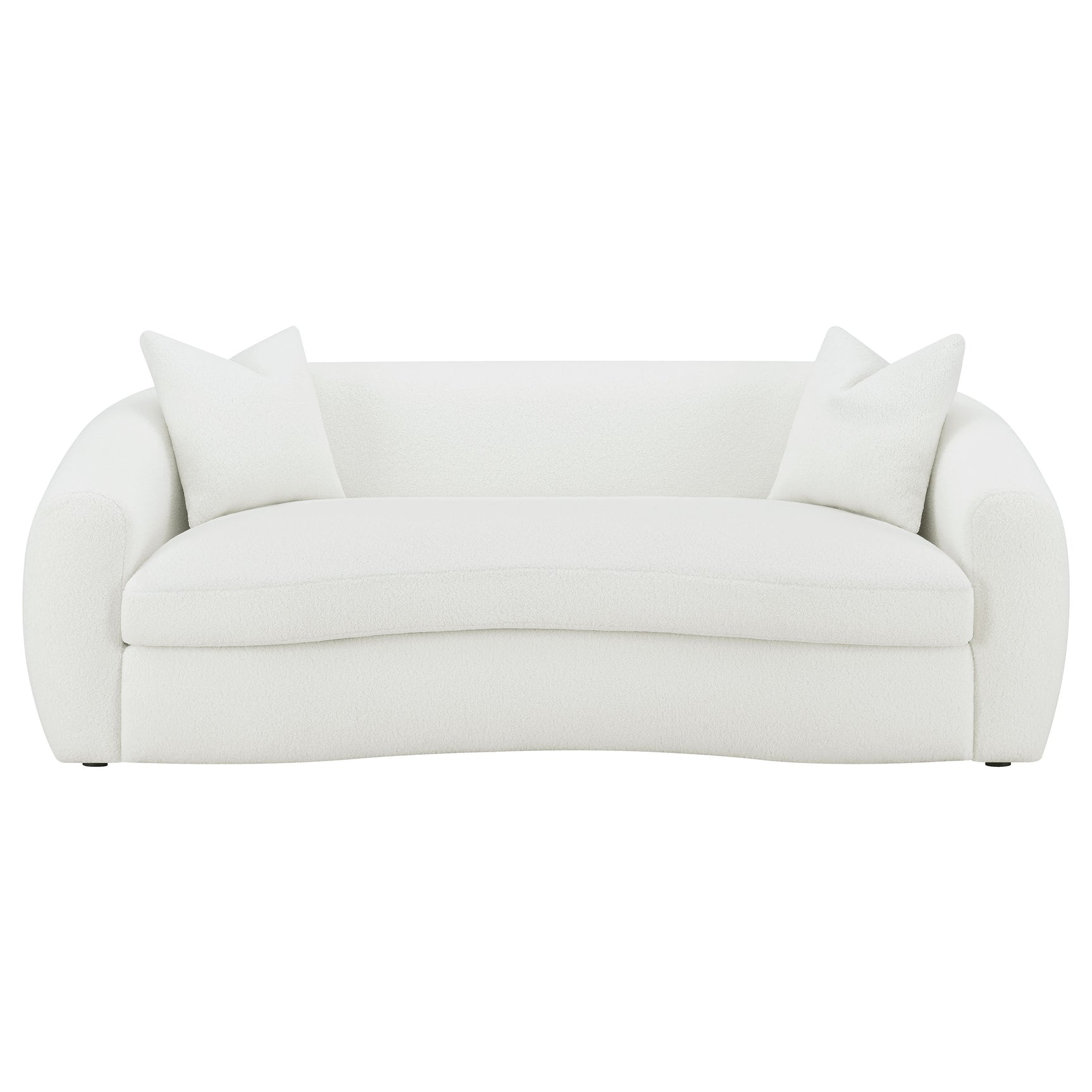 Isabella Faux Sheepskin Upholstered Sofa Natural - Tampa Furniture Outlet