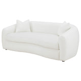 Isabella Faux Sheepskin Upholstered Sofa Natural - Tampa Furniture Outlet
