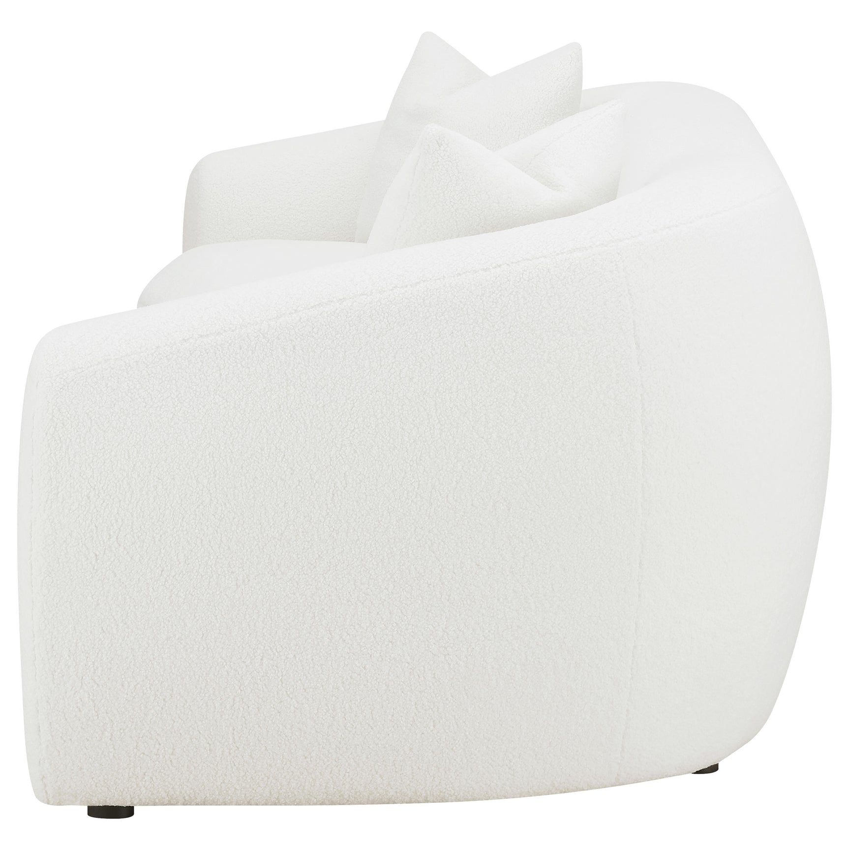 Isabella Faux Sheepskin Upholstered Sofa Natural - Tampa Furniture Outlet