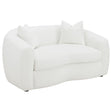 Tampa Furniture Outlet - Coaster - Isabella Faux Sheepskin Upholstered Loveseat Natural - 509872