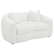 Tampa Furniture Outlet - Coaster - Isabella Faux Sheepskin Upholstered Loveseat Natural - 509872