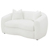 Isabella Faux Sheepskin Upholstered Loveseat Natural - Tampa Furniture Outlet
