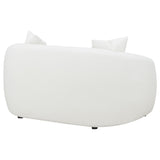 Isabella Faux Sheepskin Upholstered Loveseat Natural - Tampa Furniture Outlet
