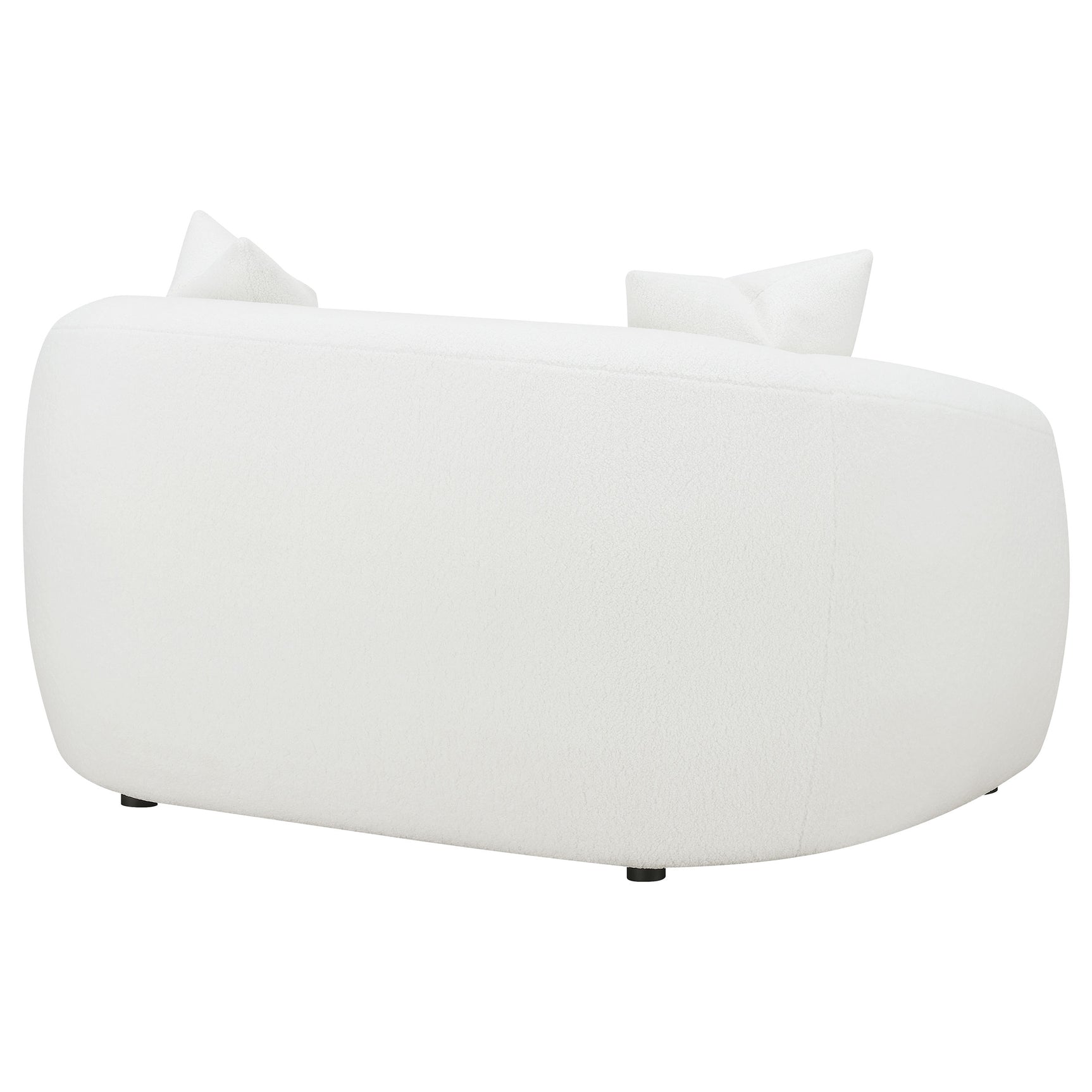 Isabella Faux Sheepskin Upholstered Loveseat Natural - Tampa Furniture Outlet