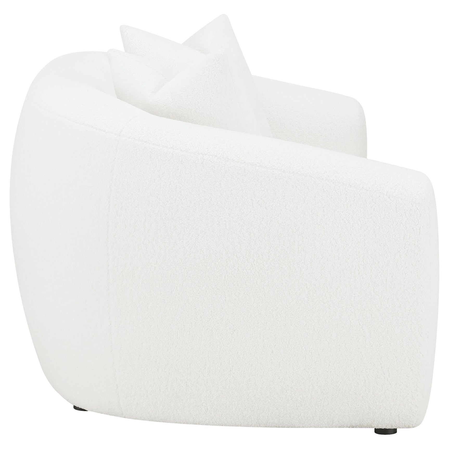 Isabella Faux Sheepskin Upholstered Loveseat Natural - Tampa Furniture Outlet