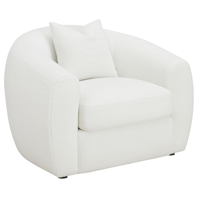 Tampa Furniture Outlet - Coaster - Isabella Faux Sheepskin Upholstered Accent Chair Natural - 509873
