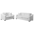 Ashlyn 2-piece Upholstered Sloped Arm Sofa Set White - Tampa Furniture Outlet