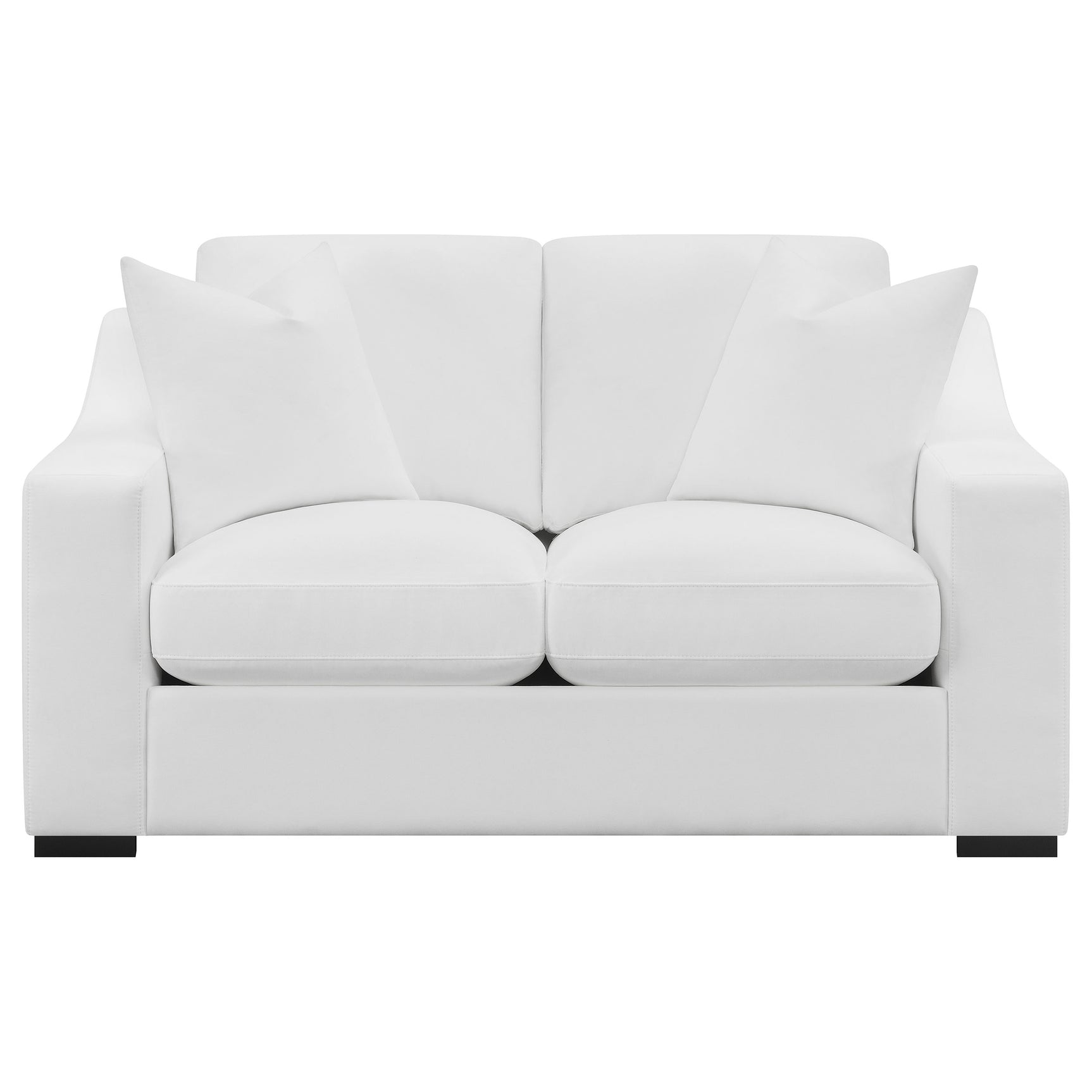 Ashlyn 2-piece Upholstered Sloped Arm Sofa Set White - Tampa Furniture Outlet