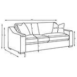 Ashlyn 2-piece Upholstered Sloped Arm Sofa Set White - Tampa Furniture Outlet