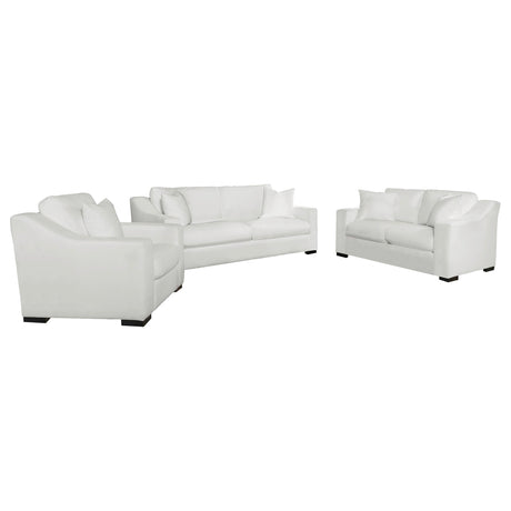 Ashlyn 3-piece Upholstered Sloped Arm Sofa Set White - Tampa Furniture Outlet