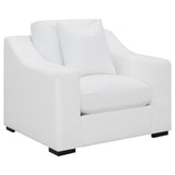 Ashlyn 3-piece Upholstered Sloped Arm Sofa Set White - Tampa Furniture Outlet