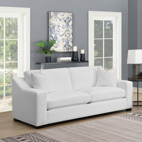 Ashlyn Upholstered Sloped Arm Sofa White - Tampa Furniture Outlet