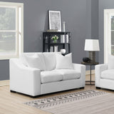 Ashlyn Upholstered Sloped Arm Loveseat White - Tampa Furniture Outlet