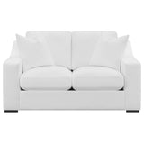 Ashlyn Upholstered Sloped Arm Loveseat White - Tampa Furniture Outlet