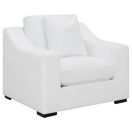 Tampa Furniture Outlet - Coaster - Ashlyn Upholstered Sloped Arm Accent Chair White - 509893