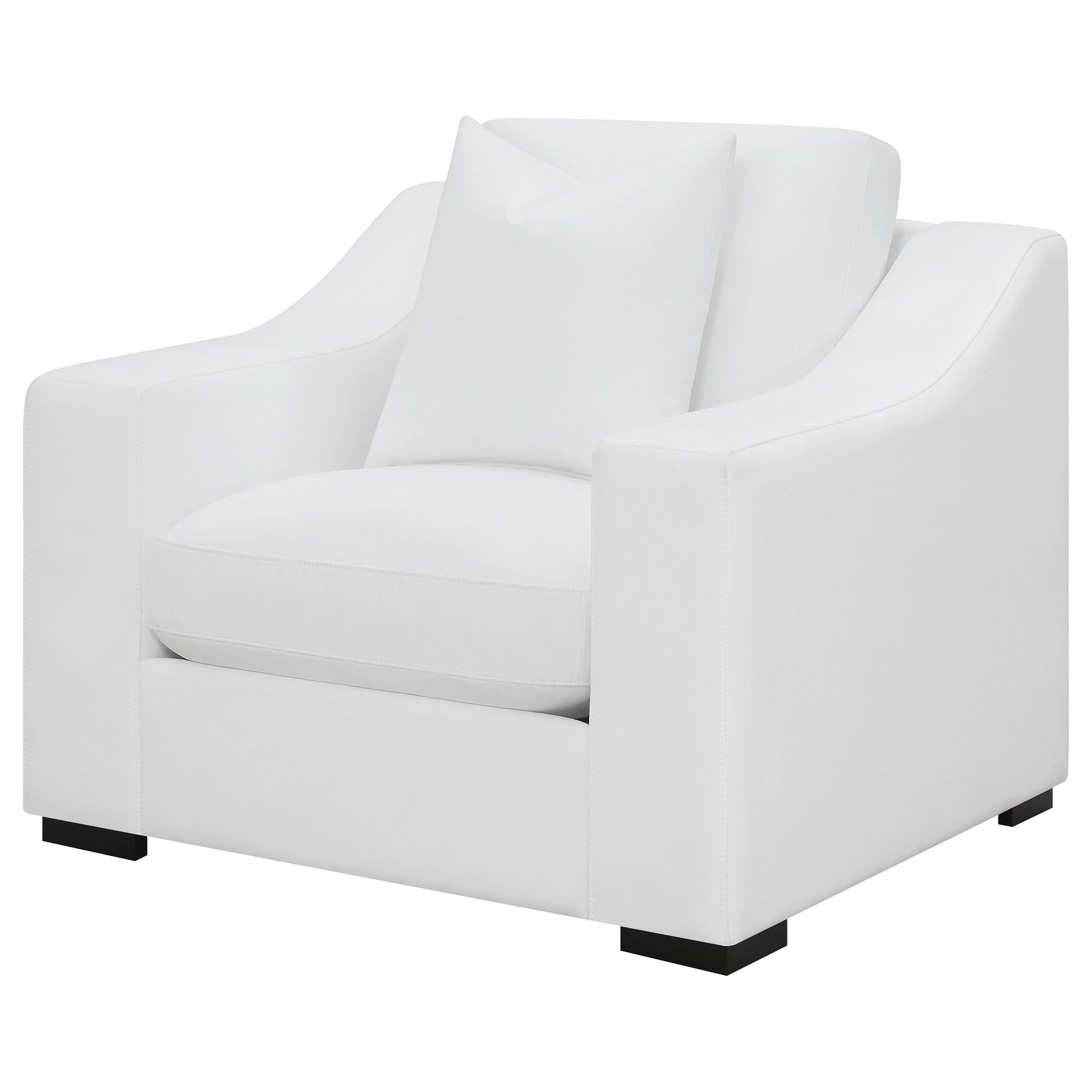 Ashlyn Upholstered Sloped Arm Accent Chair White - Tampa Furniture Outlet