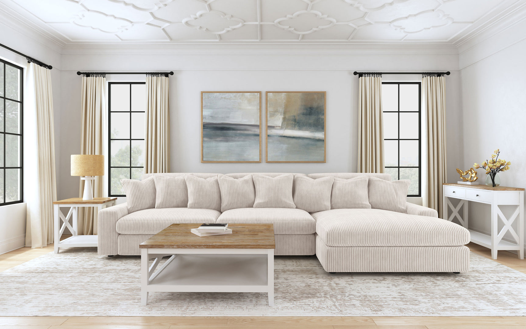 Blaine Upholstered Armless Chair Sand