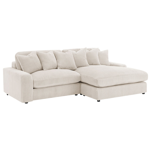 Tampa Furniture Outlet - Coaster - Blaine Upholstered Reversible Chaise Sectional Sofa Sand - 509899
