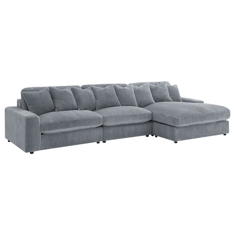 Blaine Upholstered Reversible Chaise Sectional Sofa Fog - Tampa Furniture Outlet