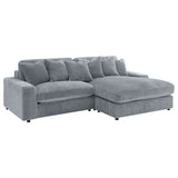 Tampa Furniture Outlet - Coaster - Blaine Upholstered Reversible Chaise Sectional Sofa Fog - 509900