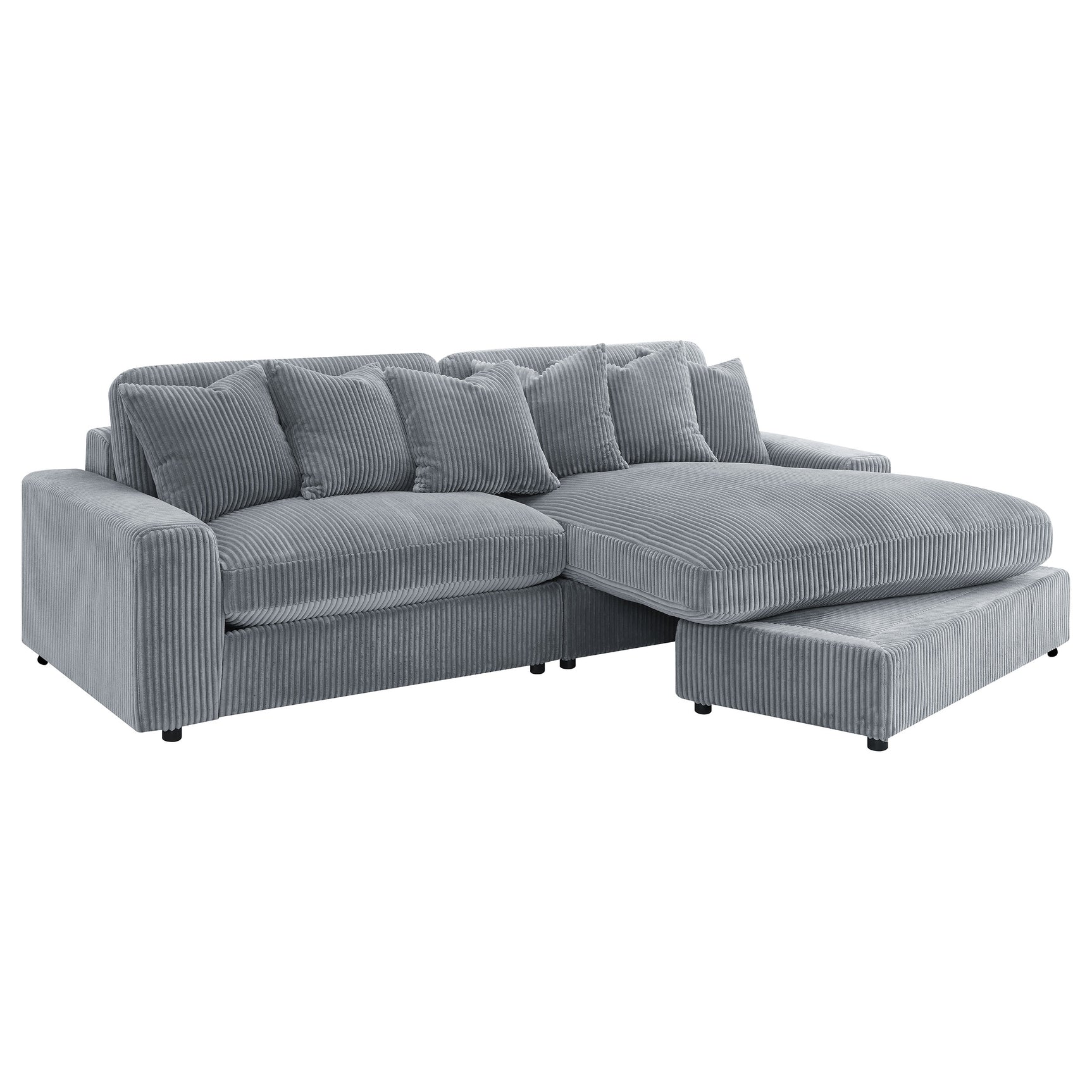 Blaine Upholstered Reversible Chaise Sectional Sofa Fog - Tampa Furniture Outlet