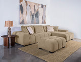 Octavia Upholstered Sectional Chaise Sofa Camel - Tampa Furniture Outlet
