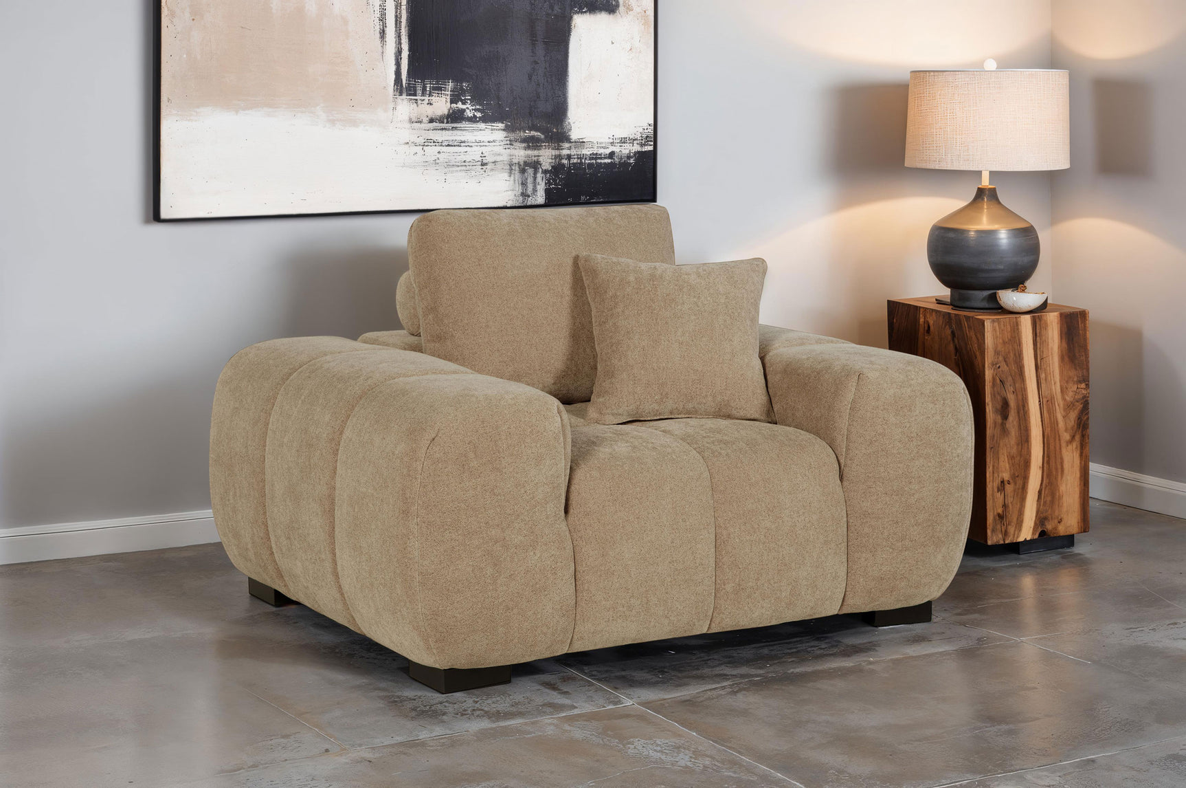 Octavia Upholstered Track Arm Accent Chair Camel - Tampa Furniture Outlet