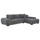 Tampa Furniture Outlet - Coaster - Octavia Upholstered Sectional Chaise Sofa Charcoal Grey - 509965
