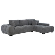 Tampa Furniture Outlet - Coaster - Octavia Upholstered Sectional Chaise Sofa Charcoal Grey - 509965