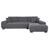 Octavia Upholstered Sectional Chaise Sofa Charcoal Grey - Tampa Furniture Outlet