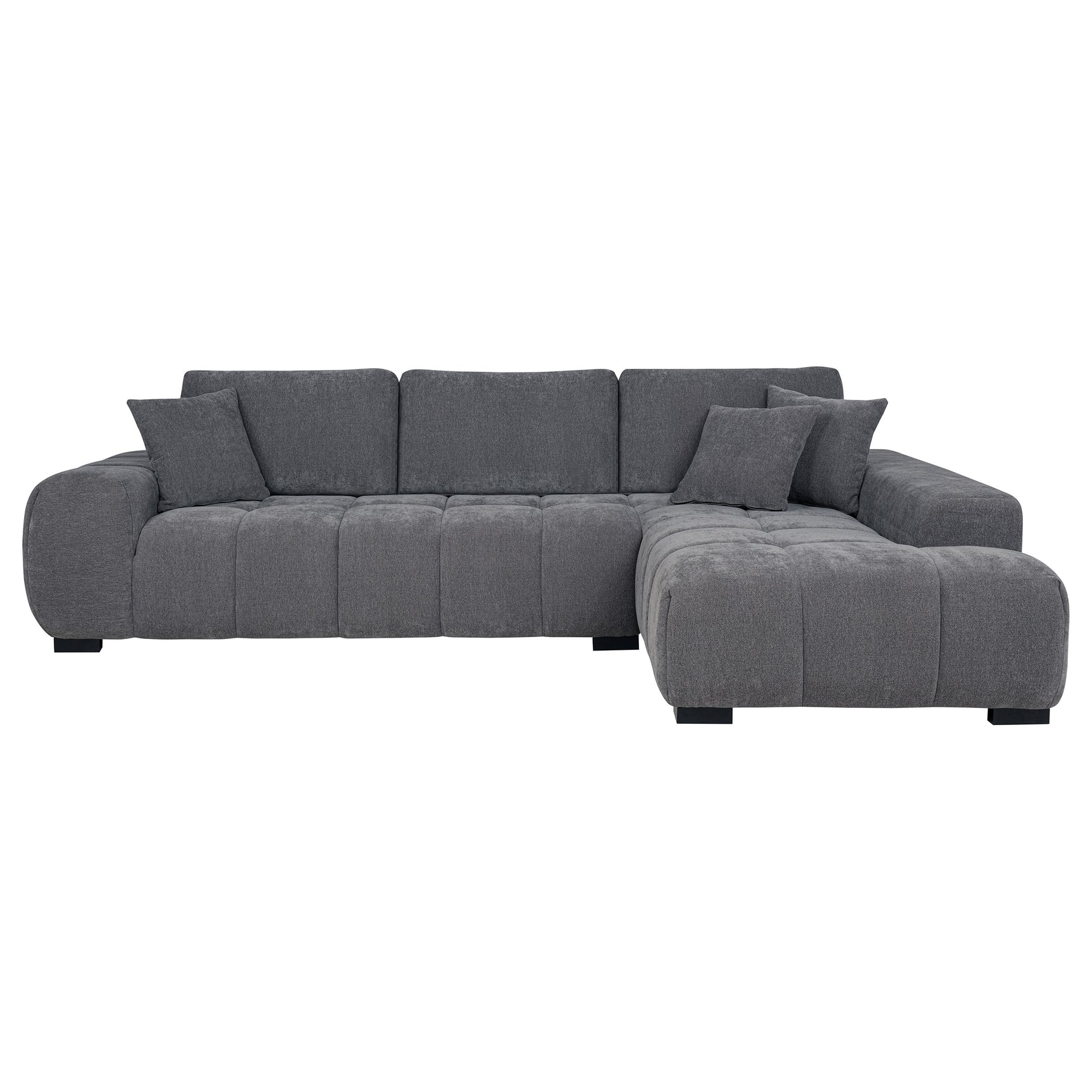 Octavia Upholstered Sectional Chaise Sofa Charcoal Grey - Tampa Furniture Outlet