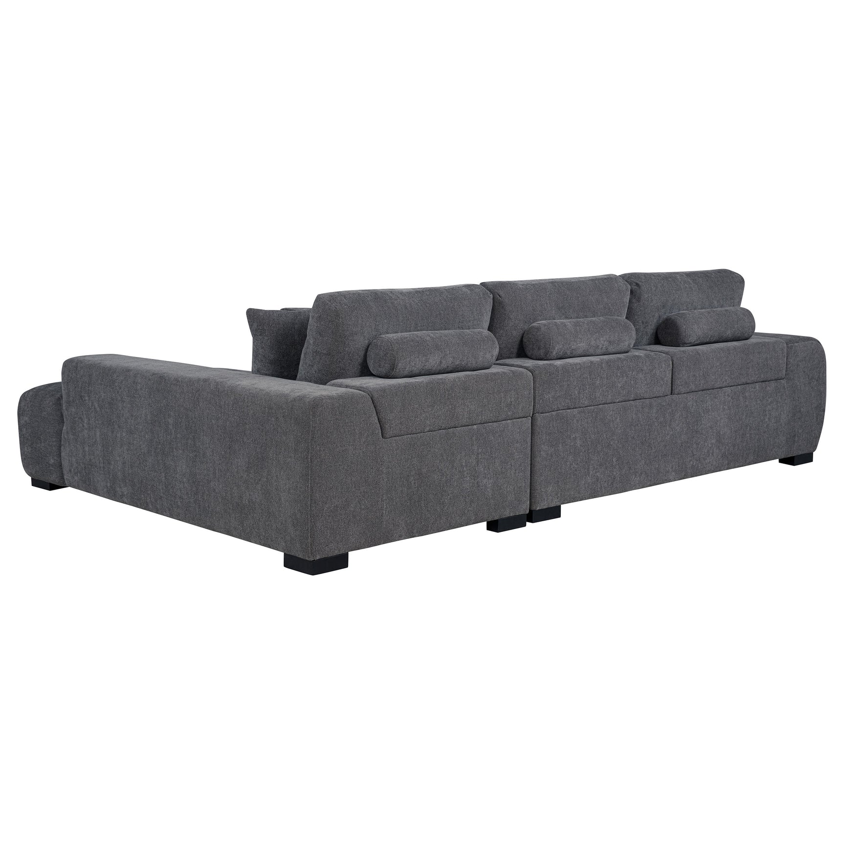 Octavia Upholstered Sectional Chaise Sofa Charcoal Grey - Tampa Furniture Outlet