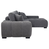 Octavia Upholstered Sectional Chaise Sofa Charcoal Grey - Tampa Furniture Outlet