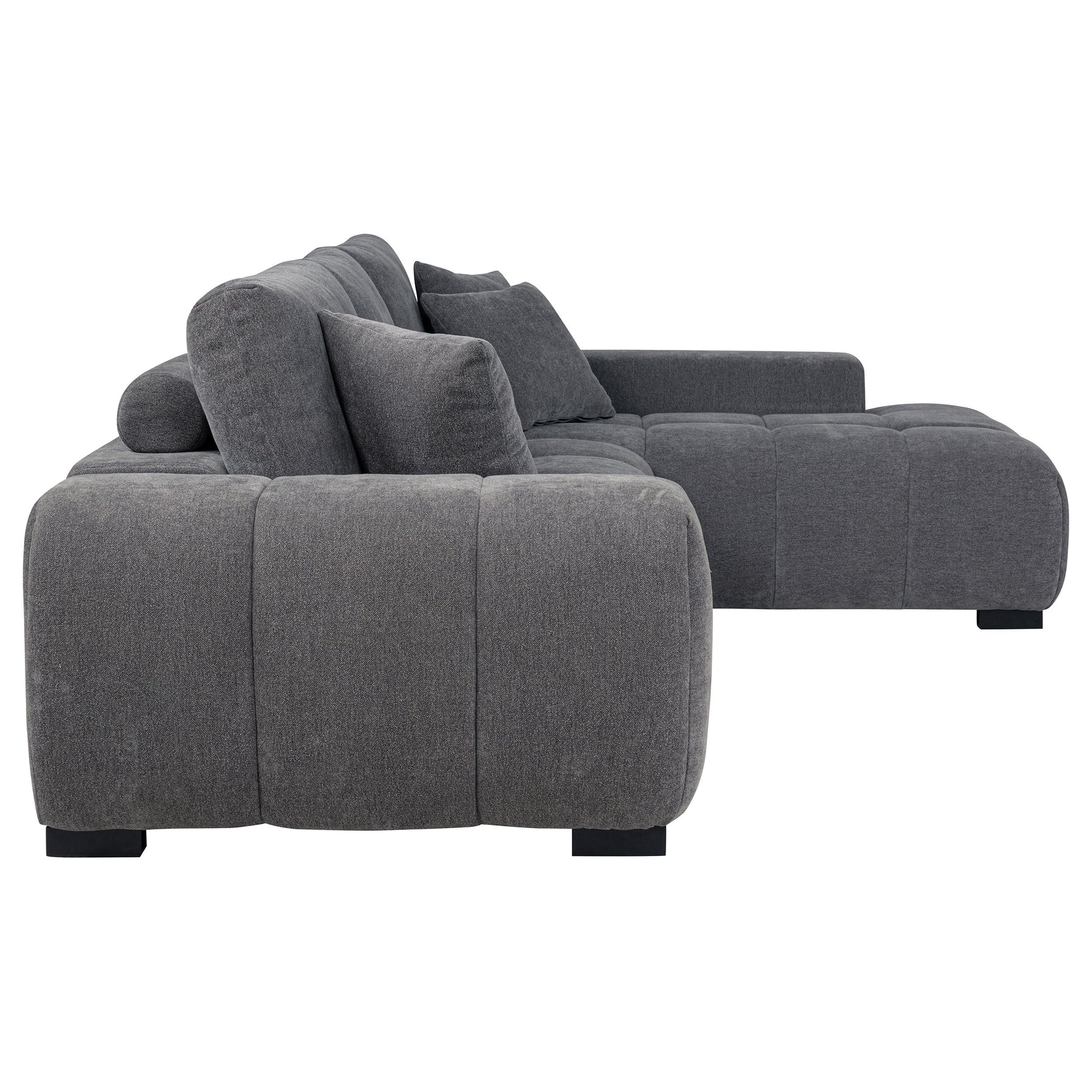 Octavia Upholstered Sectional Chaise Sofa Charcoal Grey - Tampa Furniture Outlet