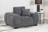 Octavia Upholstered Track Arm Accent Chair Charcoal Grey - Tampa Furniture Outlet