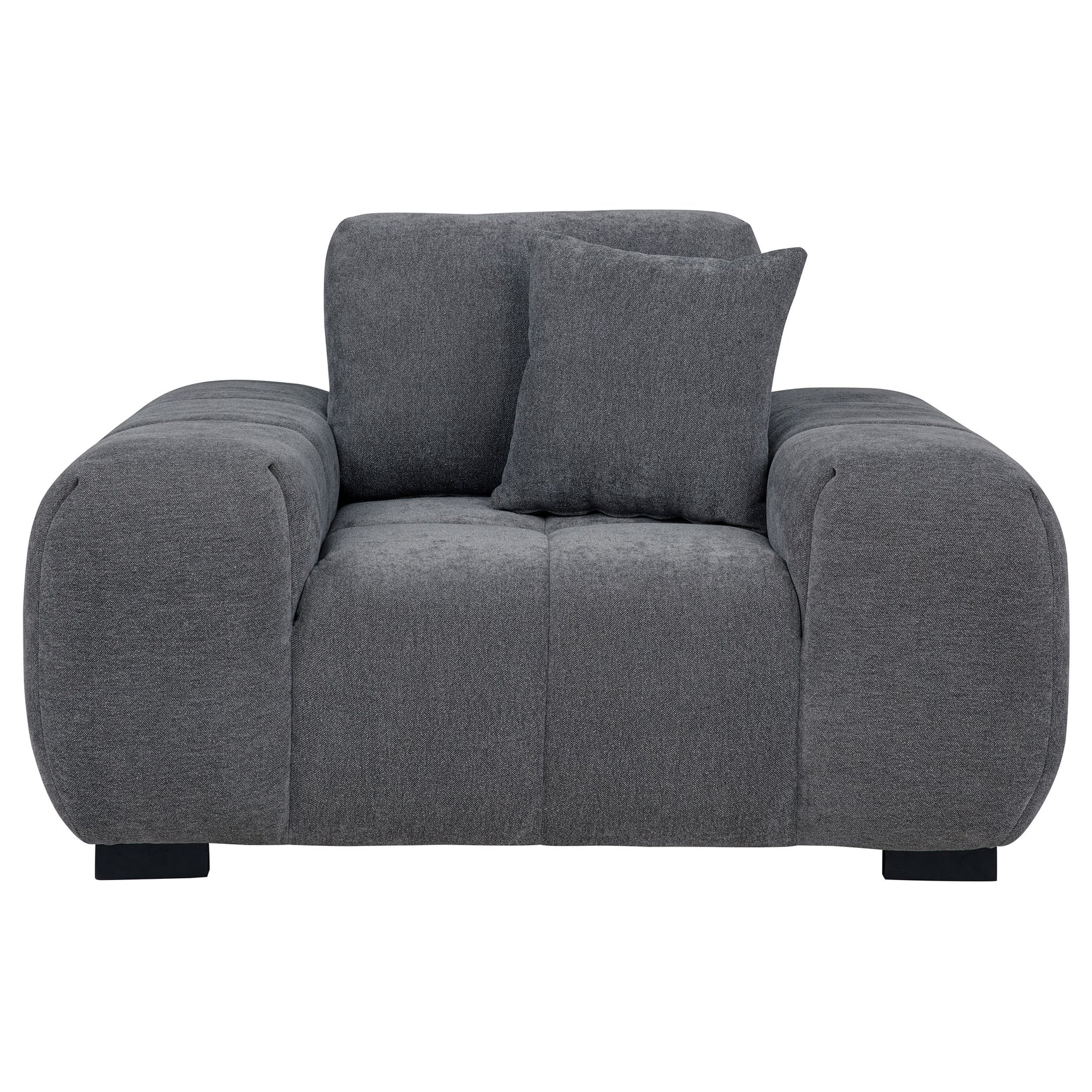 Octavia Upholstered Track Arm Accent Chair Charcoal Grey - Tampa Furniture Outlet