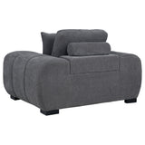 Octavia Upholstered Track Arm Accent Chair Charcoal Grey - Tampa Furniture Outlet