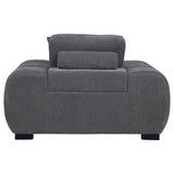 Octavia Upholstered Track Arm Accent Chair Charcoal Grey - Tampa Furniture Outlet
