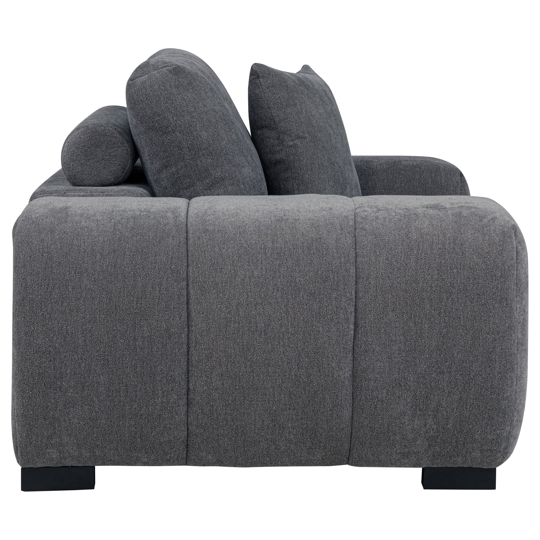 Octavia Upholstered Track Arm Accent Chair Charcoal Grey - Tampa Furniture Outlet