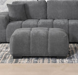 Octavia Upholstered Rectangular Ottoman Charcoal Grey - Tampa Furniture Outlet