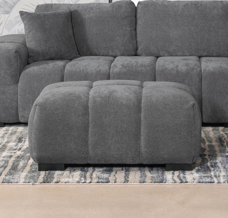 Octavia Upholstered Rectangular Ottoman Charcoal Grey - Tampa Furniture Outlet