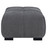 Octavia Upholstered Rectangular Ottoman Charcoal Grey - Tampa Furniture Outlet