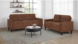 Tampa Furniture Outlet - Coaster - Bowen II 2-piece Fabric Upholstered Track Arm Sofa Set Rust - 509971-S2